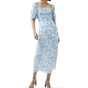 French Connection Catrina Floral Puff Sleeve Midi Dress Small NWT